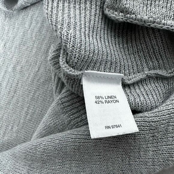 J. Jill Silver Linen Blend Boxy Oversized Sweater size Large - Picture 8 of 8